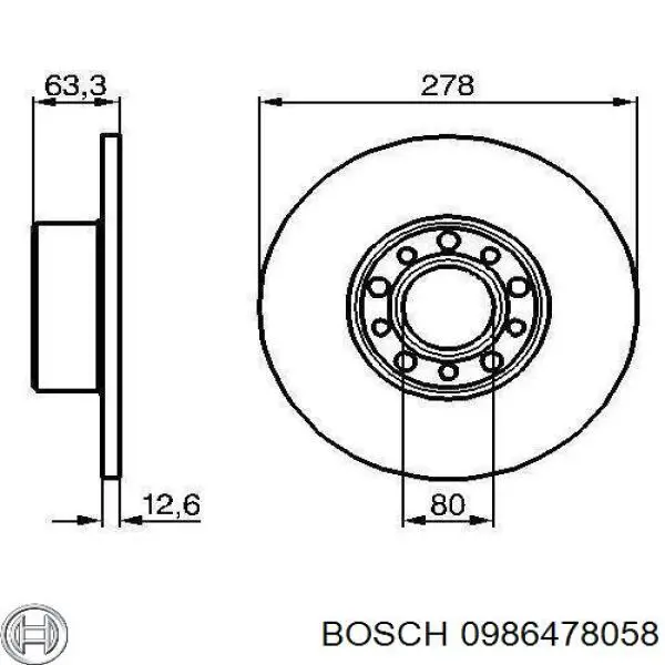 0986478058 Bosch disco de freno delantero