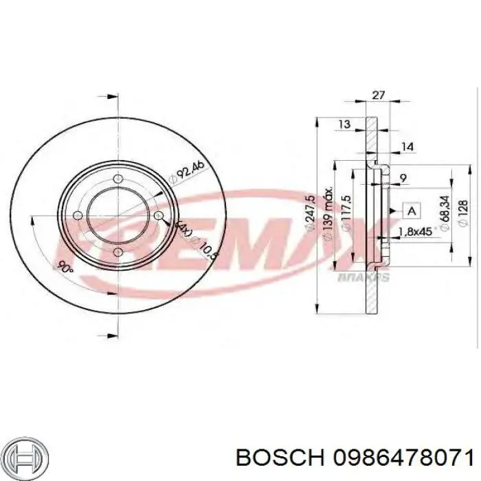 Freno de disco delantero Bremsi CD6023S precio, desde 14,64 EUR