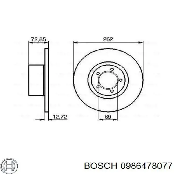 0986478077 Bosch freno de disco delantero