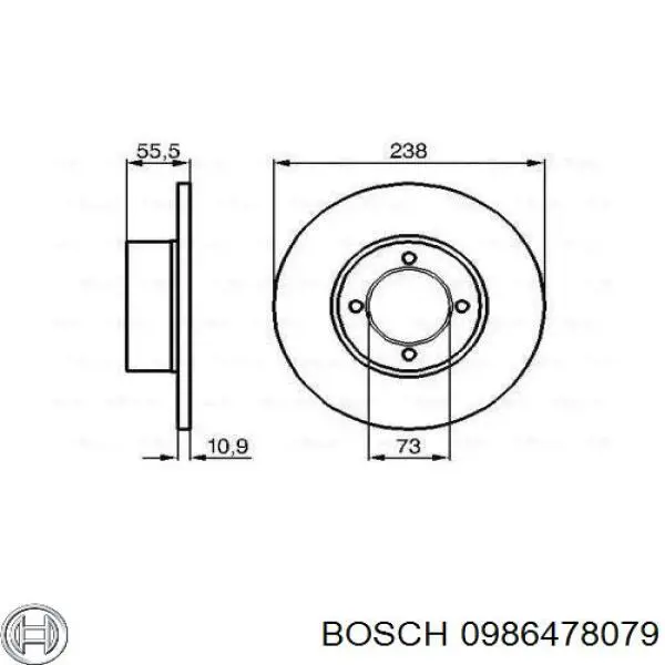 0986478079 Bosch disco de freno delantero