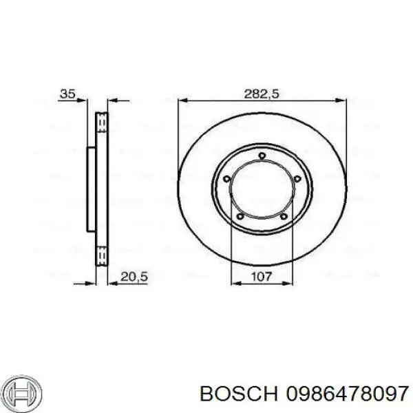 0 986 478 097 Bosch freno de disco delantero