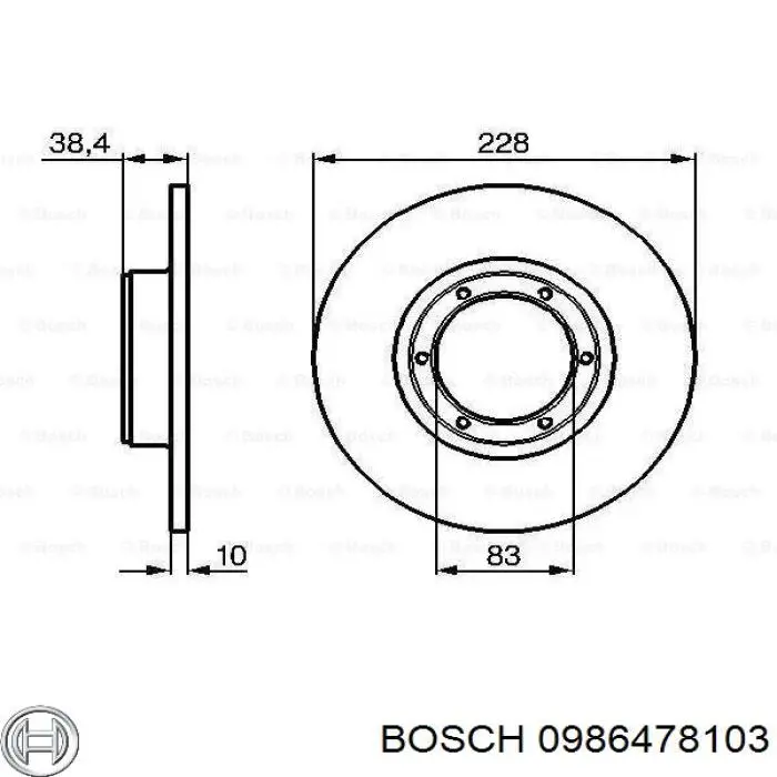 0 986 478 103 Bosch disco de freno delantero