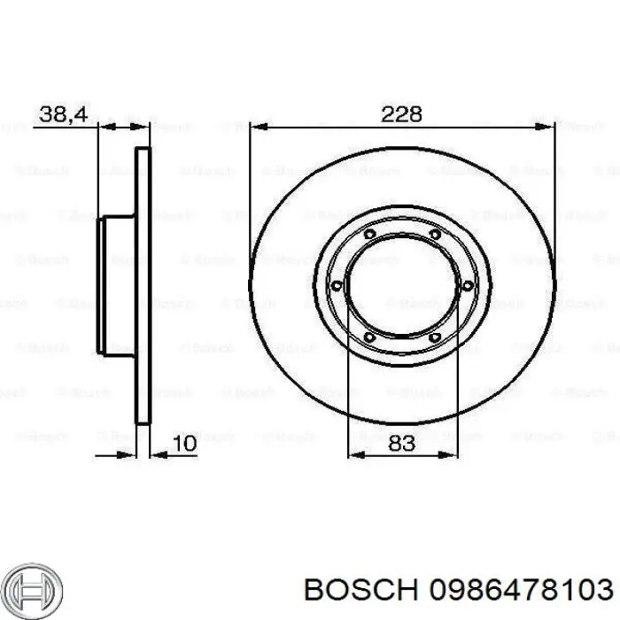 0 986 478 103 Bosch freno de disco delantero