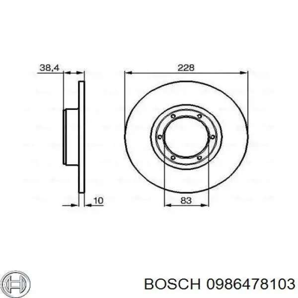 Disco de freno 0986478103 Bosch