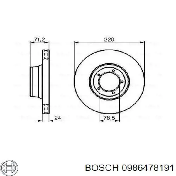 Disco de freno 0986478191 Bosch