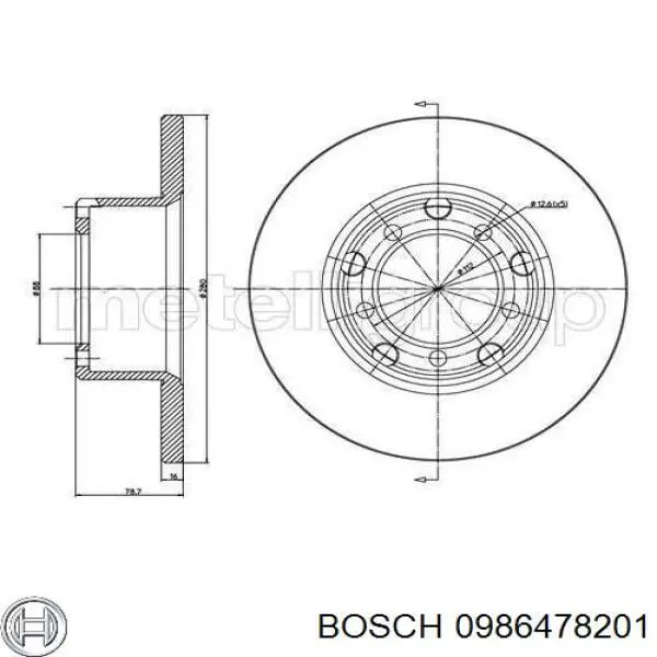 0 986 478 201 Bosch disco de freno delantero