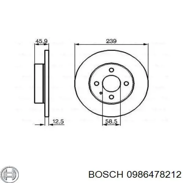Disco de freno 0986478212 Bosch