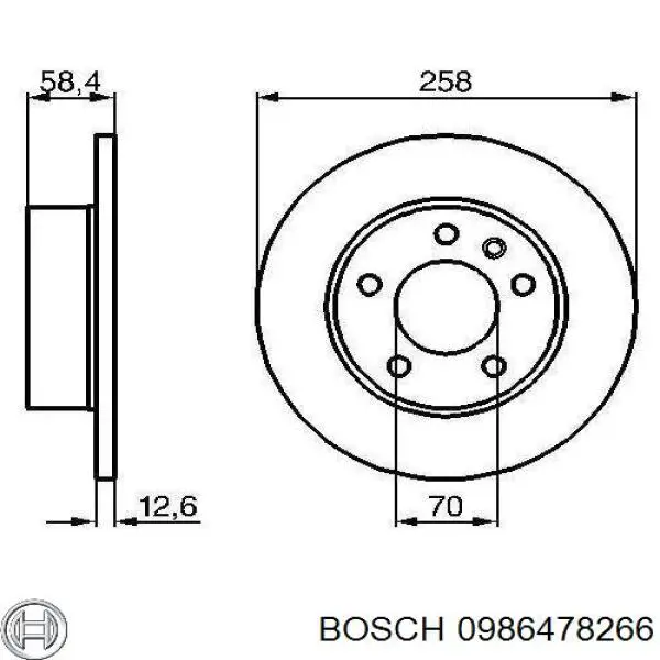 0986478266 Bosch freno de disco delantero