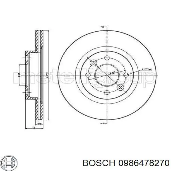 0986478270 Bosch freno de disco delantero