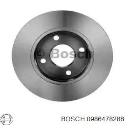 0 986 478 288 Bosch freno de disco delantero