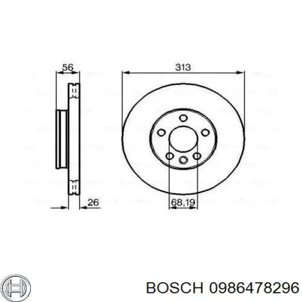 0986478296 Bosch disco de freno delantero