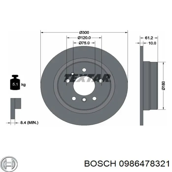 Disco de freno trasero BMW 5 E34