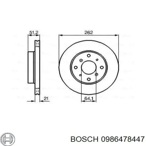 Comprar 0986478447 Bosch Freno de disco delantero
