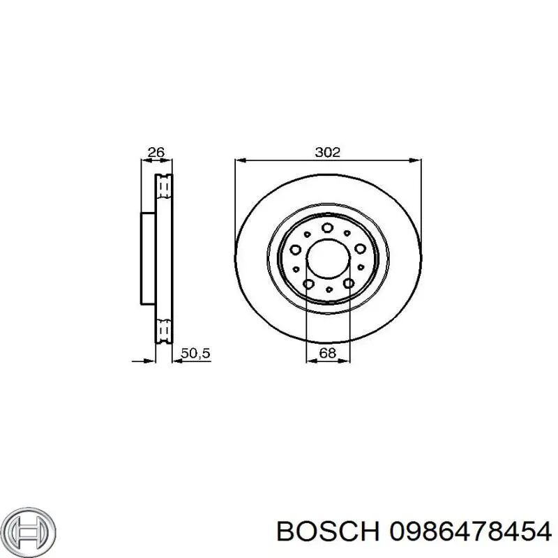 0986478454 Bosch freno de disco delantero