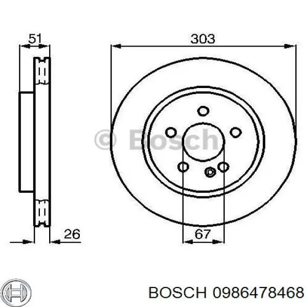 0986478468 Bosch freno de disco delantero