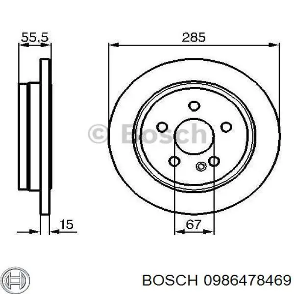 0986478469 Bosch disco de freno trasero