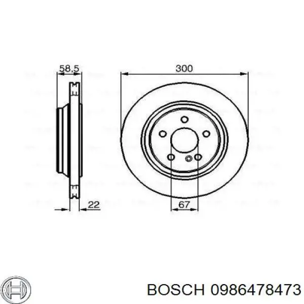 0 986 478 473 Bosch disco de freno trasero