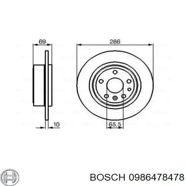 0 986 478 478 Bosch disco de freno trasero