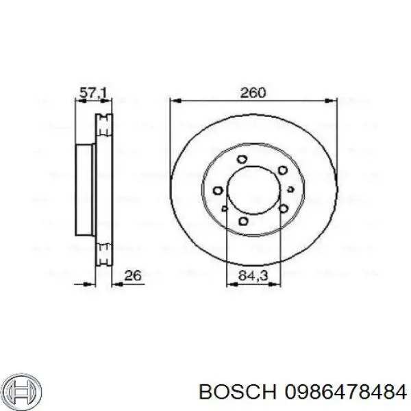 Disco de freno 0986478484 Bosch