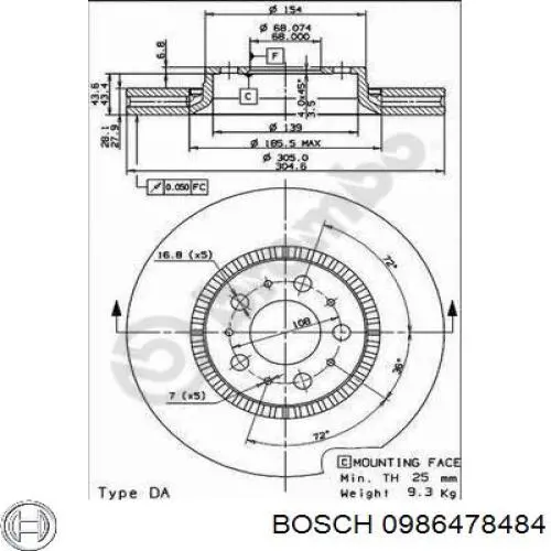 Frenos delanteros Bosch 0986478484 precio, desde 54,78 EUR