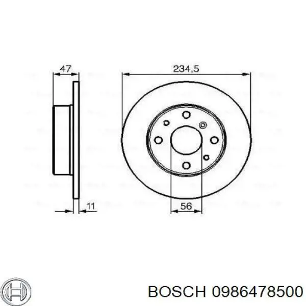 Disco de freno 0986478500 Bosch