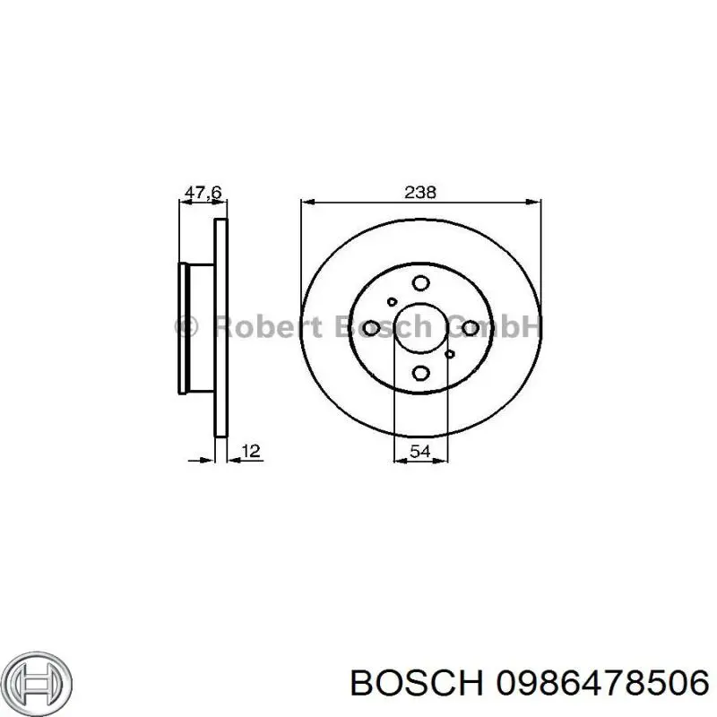 0986478506 Bosch disco de freno delantero