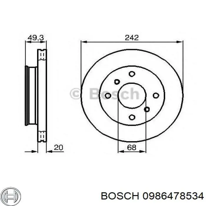 0986478534 Bosch freno de disco delantero