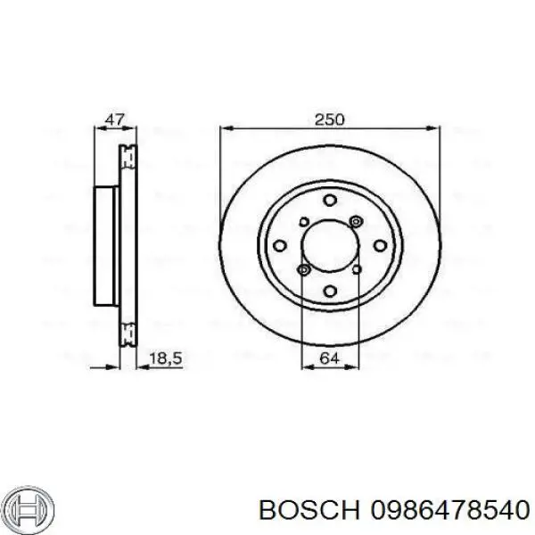 Disco de freno 0986478540 Bosch