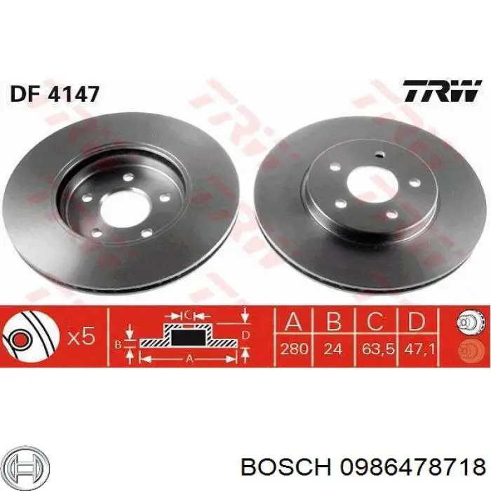 Freno de disco delantero Jaguar X-type CF1
