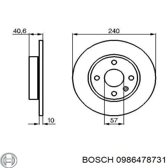 0986478731 Bosch disco de freno trasero