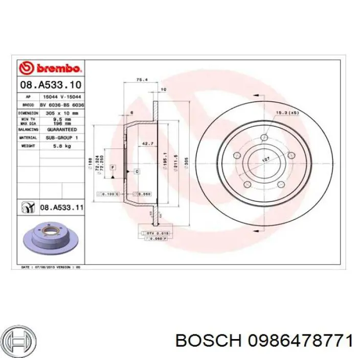 Disco de freno trasero Jeep Cherokee 2 XJ