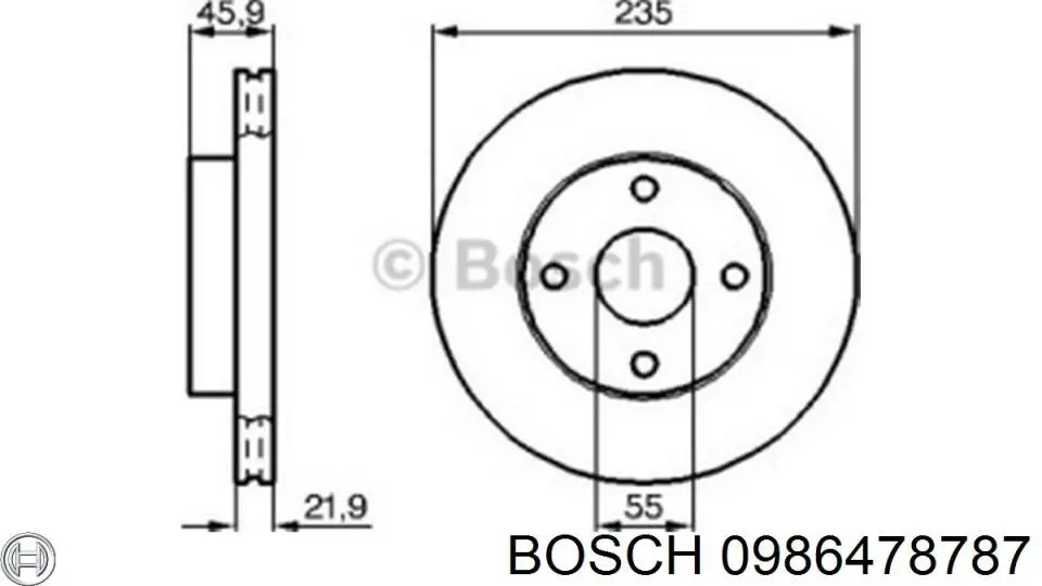 0986478787 Bosch disco de freno delantero