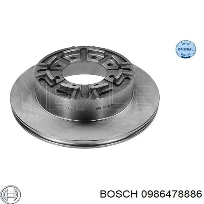 Disco de freno trasero 0986478886 Bosch