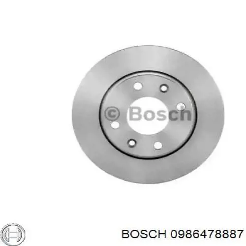 0 986 478 887 Bosch freno de disco delantero