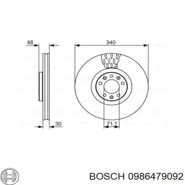 0 986 479 092 Bosch disco de freno delantero