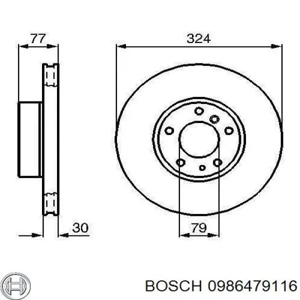 0986479116 Bosch disco de freno delantero