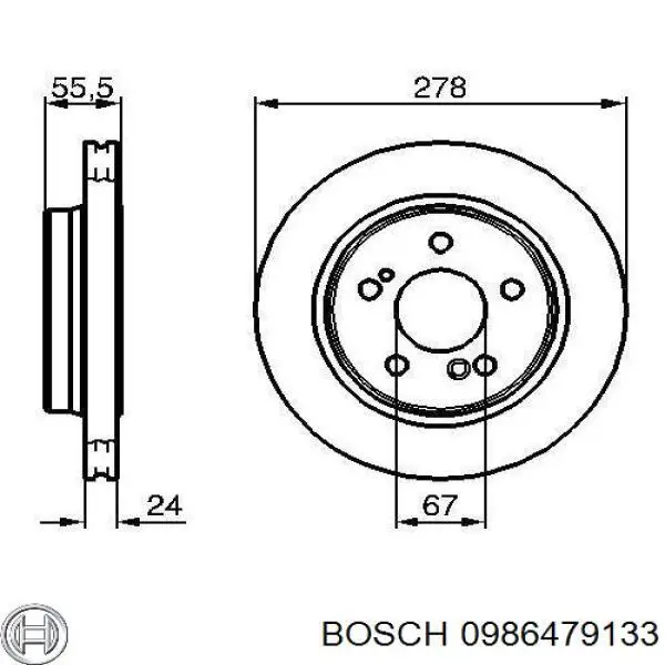0986479133 Bosch disco de freno trasero