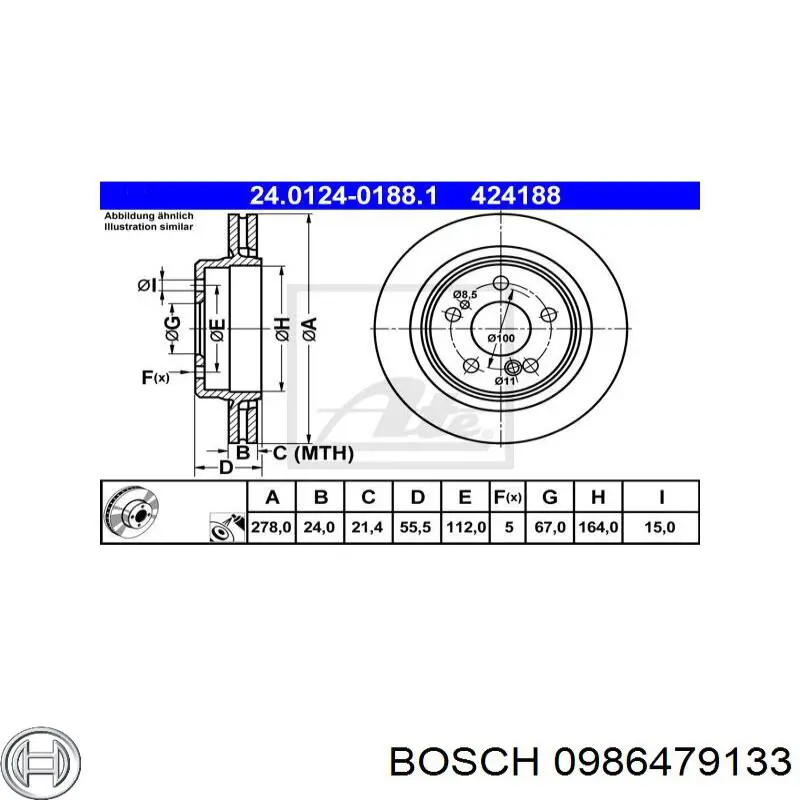 Disco de freno trasero Bosch 0986479133 precio, desde 56,25 EUR