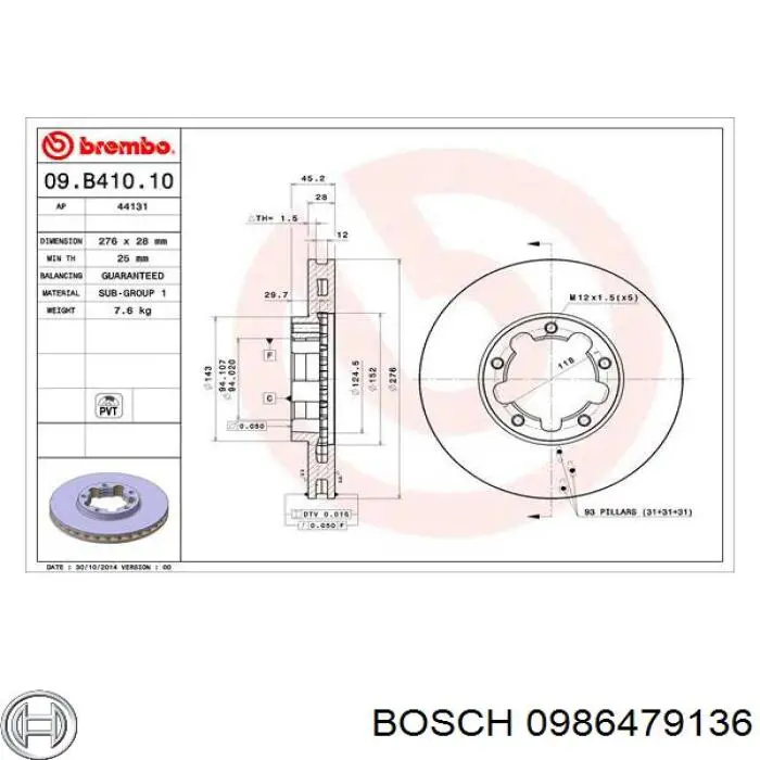 Disco de freno delantero Japan Parts DI161C