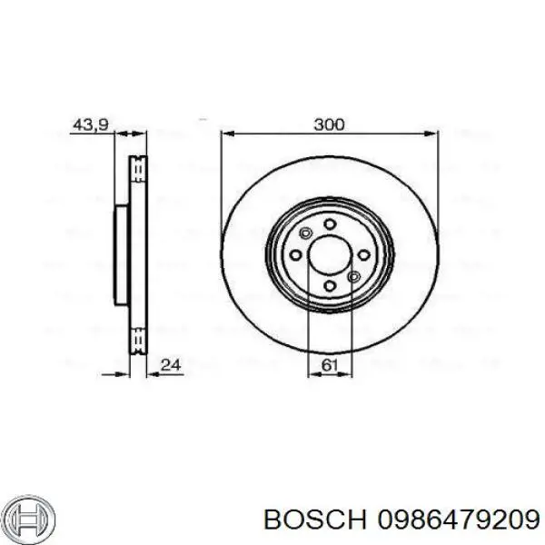 0986479209 Bosch disco de freno delantero