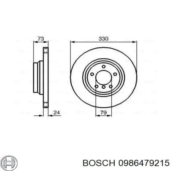 0 986 479 215 Bosch disco de freno delantero