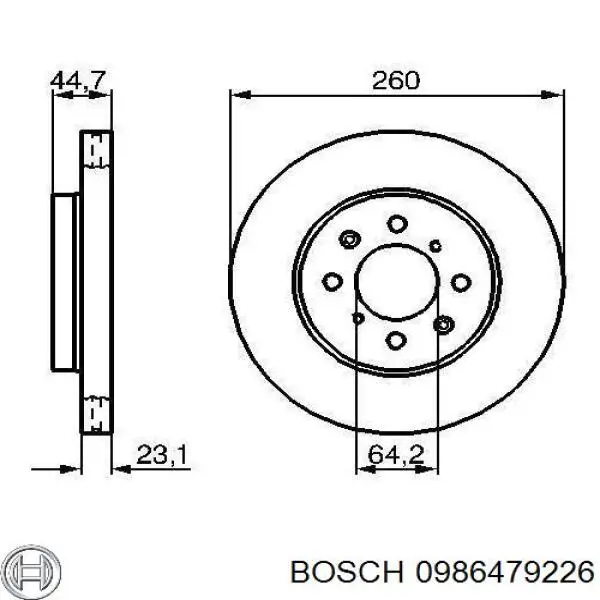 0986479226 Bosch disco de freno delantero