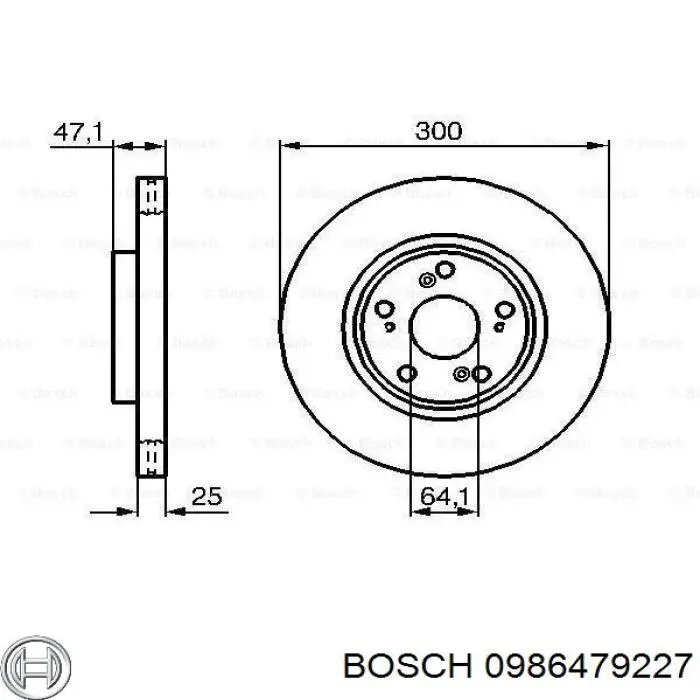0986479227 Bosch disco de freno delantero
