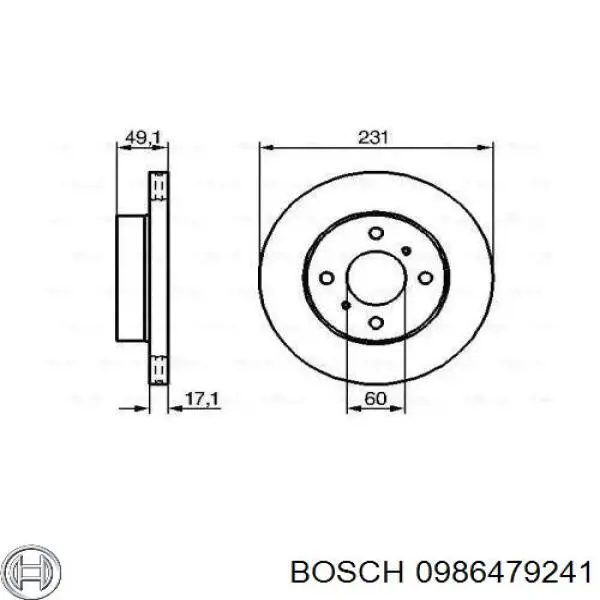 0986479241 Bosch freno de disco delantero