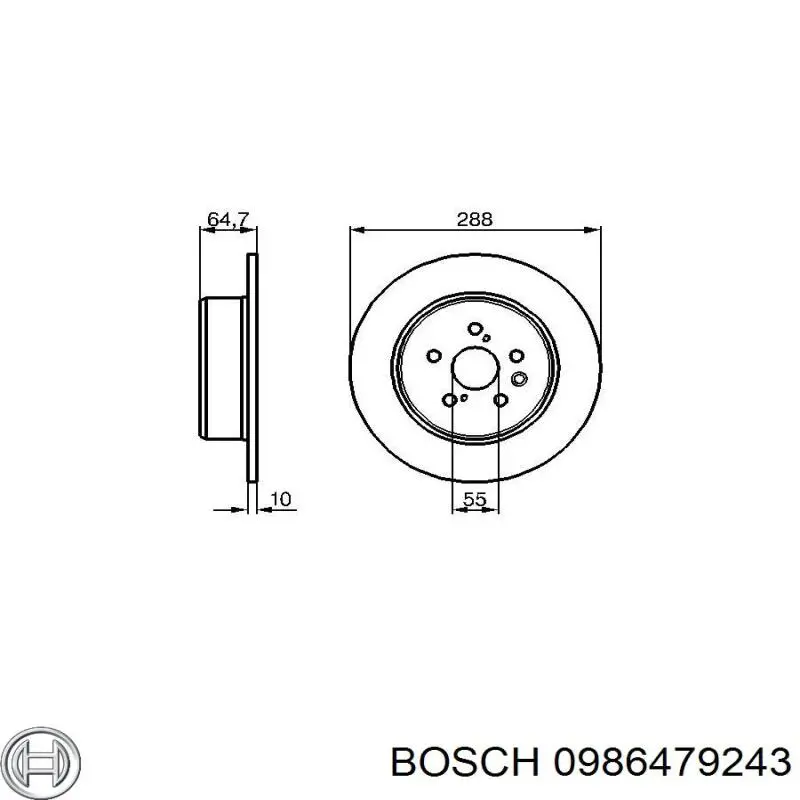 0986479243 Bosch disco de freno trasero