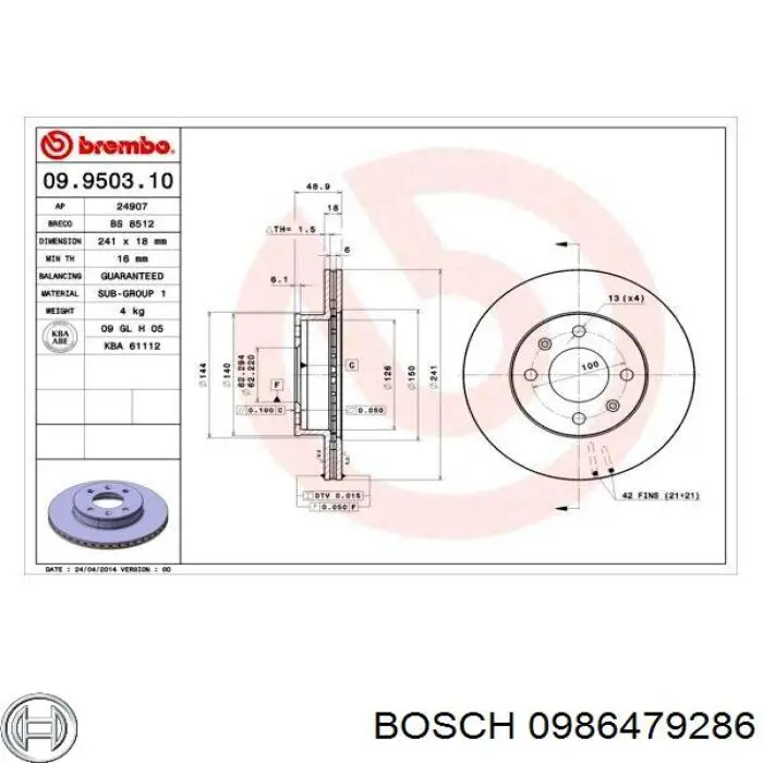 Disco de freno DIK10C Japan Parts