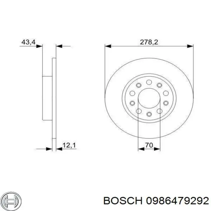Comprar 0986479292 Bosch Disco de freno trasero