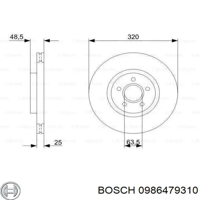 0986479310 Bosch freno de disco delantero