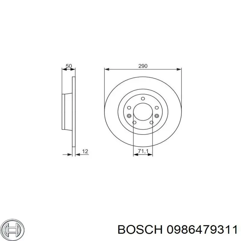 0986479311 Bosch disco de freno trasero