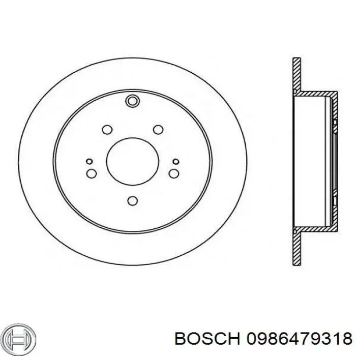 0986479318 Bosch Freno de disco trasero